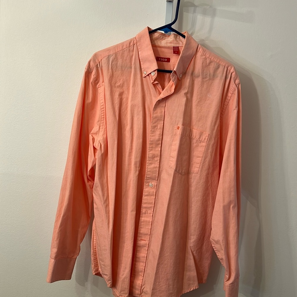 Izod salmon colored long sleeve shirt